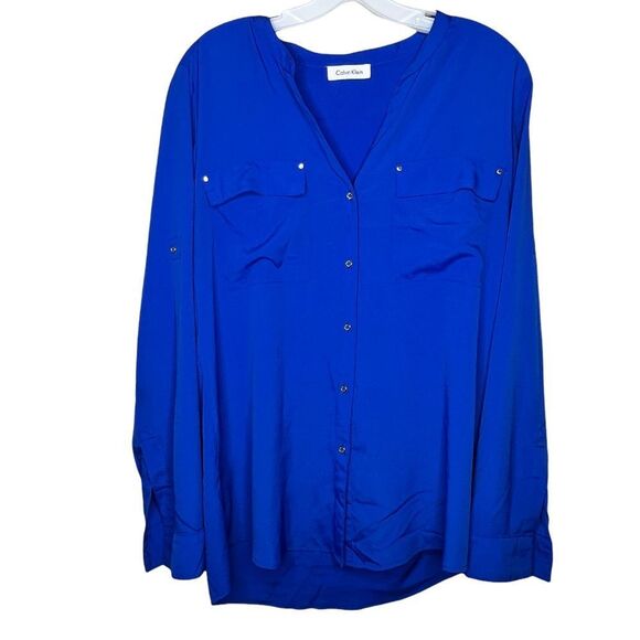 Calvin Klein Blue Blouse - Picture 1 of 7